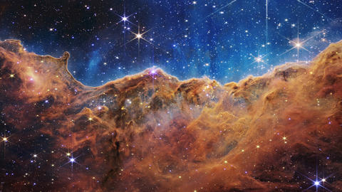 A shot of space with a cloud formation