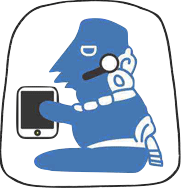 icon holding phone device